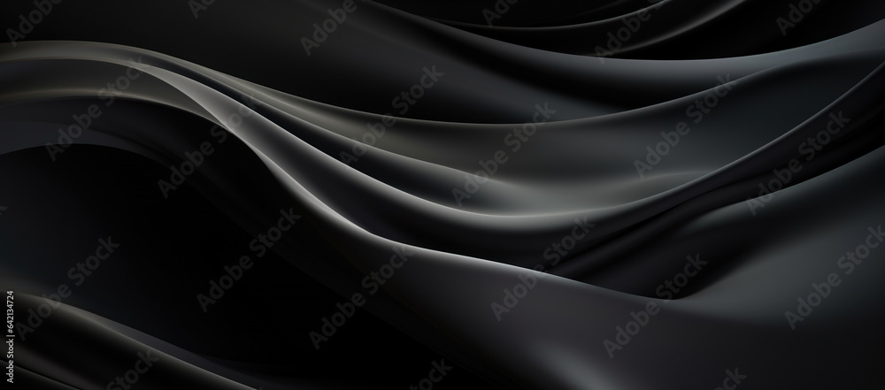 Black silk with curves and wrinkles background Black silk with curves and wrinkles background