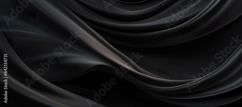 Black silk with curves and wrinkles background