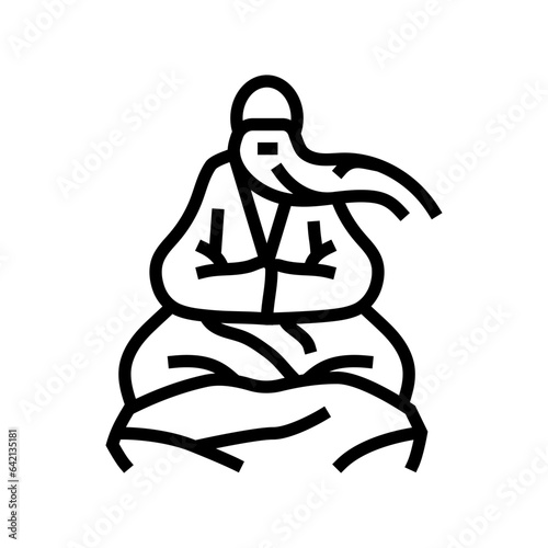 daoist sage taoism line icon vector. daoist sage taoism sign. isolated contour symbol black illustration