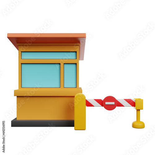 3d illustration of road block 3d render icon booth