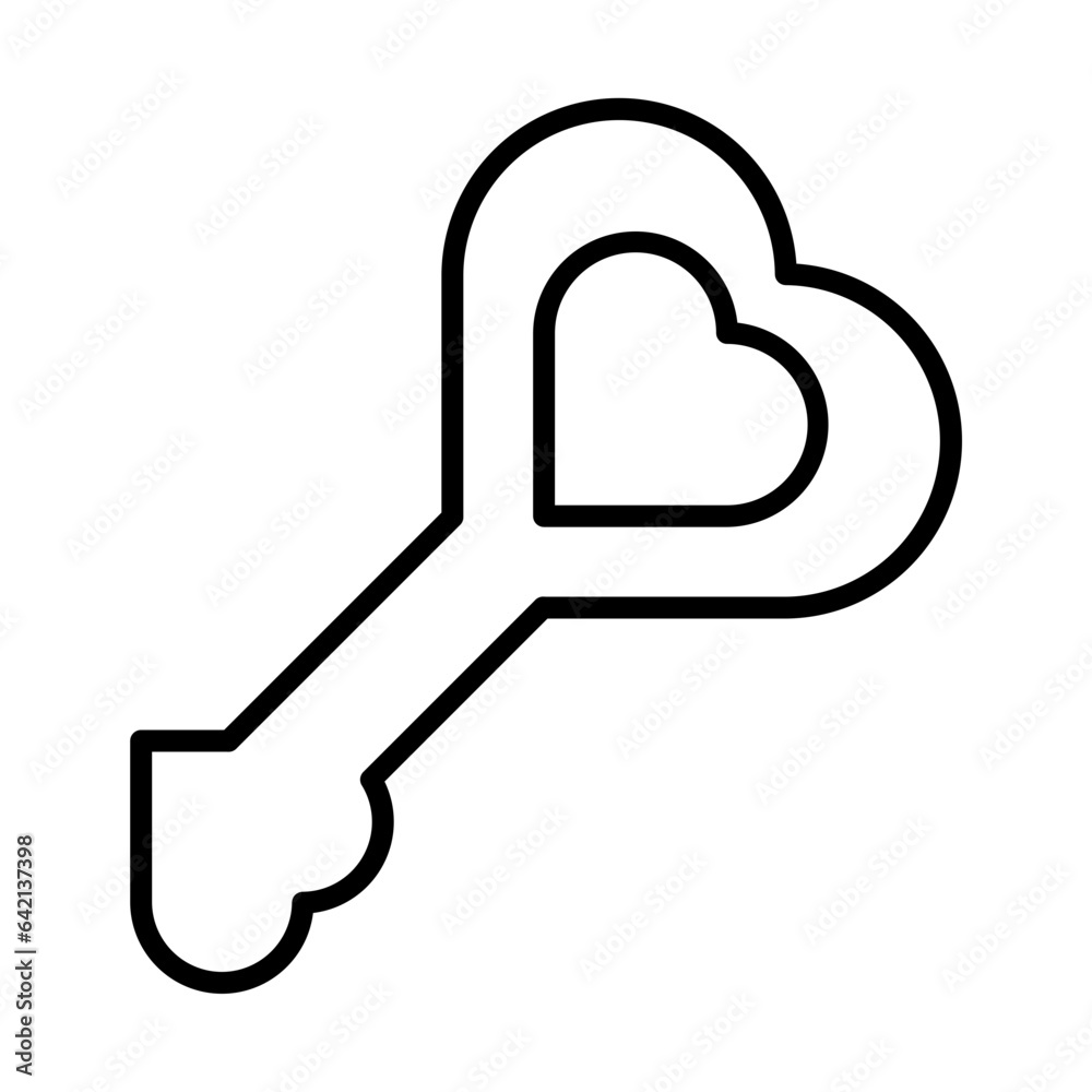 Heart Key icon design Heart Key icon design