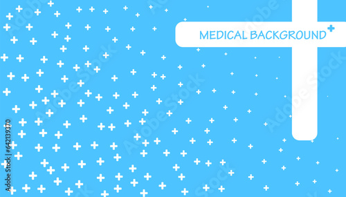 Plus hospital pattern. White plus sign on blue background. Medical or pharmacy abstract background, mathematics backdro. Vector pattern with white crosses, math addition marks or symbols