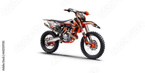 hyperrealistic motocross bike isolated on white. Generative Ai content