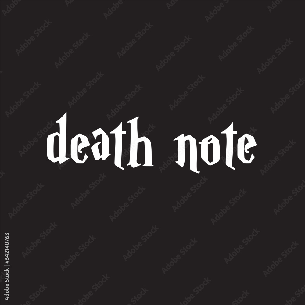 Death note design death note font text design
