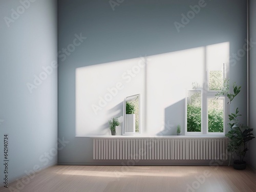 Empty room  empty wall  white room  black room  red room  pastel room  blue room  yellow room  green room  purple room  luxury room  beautiful wall wooden floor daylight generative ai illustration art