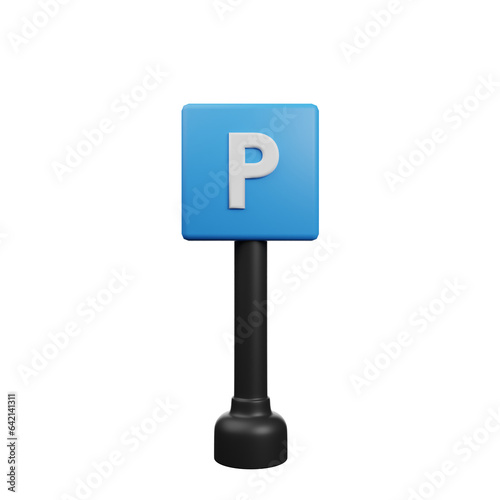 3d illustration of road block 3d render icon parking icon