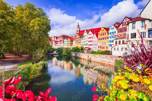 Obraz na płótnie Tubingen, Germany. Colorful old town on the river Neckar, Bavaria. w salonie