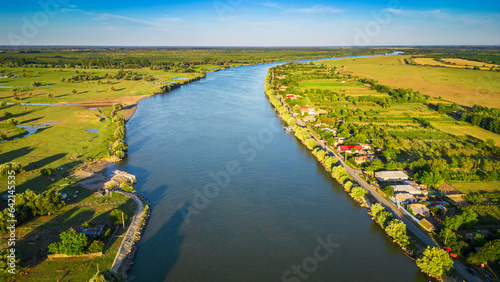 Tulcea, Romania. Sulina Branch, marine navigation on Danube River photo