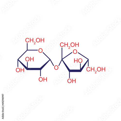 Sucrose Sugar Molecule Concept Design. Vector Illustration.