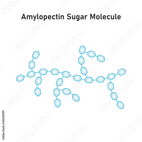 Amylopectin Sugar Molecule Concept Design. Vector Illustration.