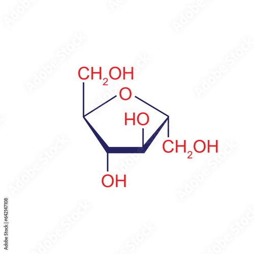 Fructose Sugar Molecule Concept Design. Vector Illustration.