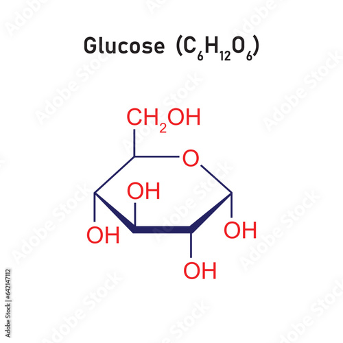 Glucose Sugar Molecule Concept Design. Vector Illustration.