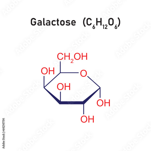 Galactose Sugar Molecule Concept Design. Vector Illustration.