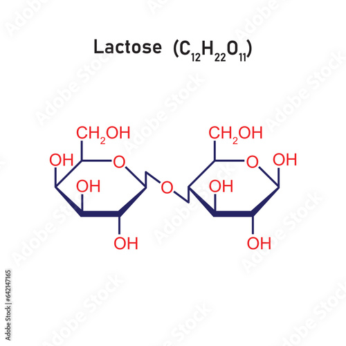 Lactose Sugar Molecule Concept Design. Vector Illustration.