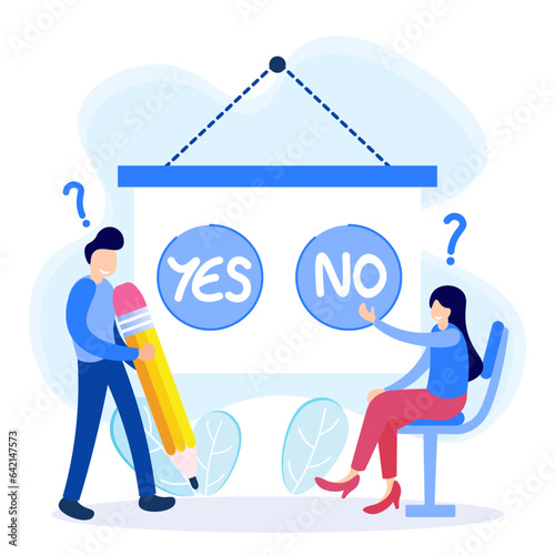 Illustration vector graphic cartoon character of yes or no