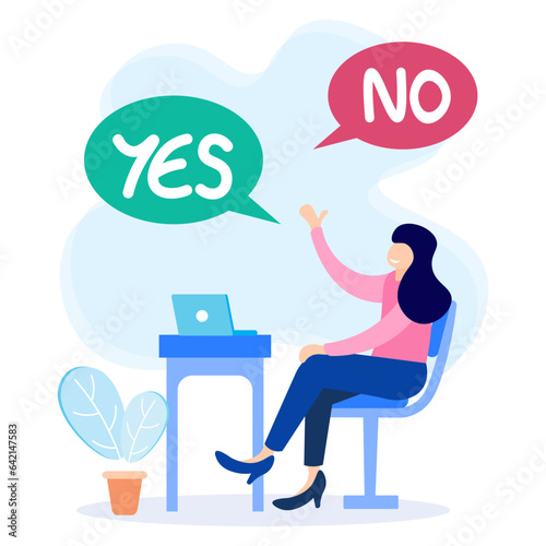 Illustration vector graphic cartoon character of yes or no