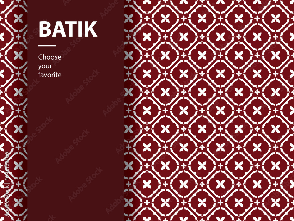 Obraz premium ethnic batik vector indonesian pattern fashion seamless vintage textile abstract flat culture art