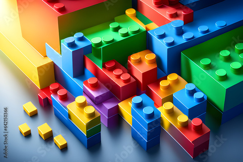 A stack of colorful blocks forming the symbolizing creativity in business solutions ai generates
