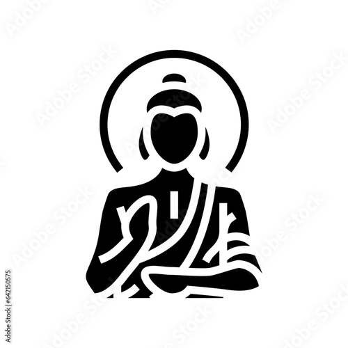 buddha god indian glyph icon vector. buddha god indian sign. isolated symbol illustration
