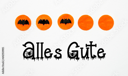 Halloween Background With Bats And Text Alles Gute