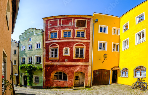 historic buildings at the old town of Burghausen - Germany © fottoo