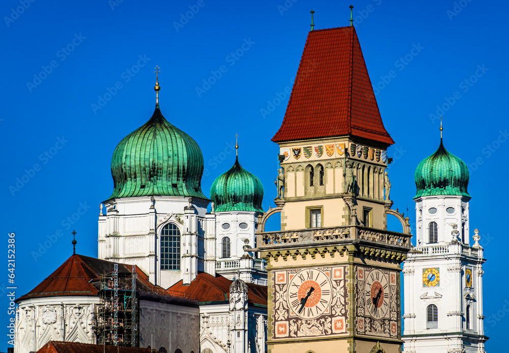 historic buildings at the old town of Passau - Germany