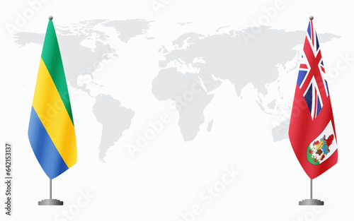 Gabon and Bermuda flags for official meeting
