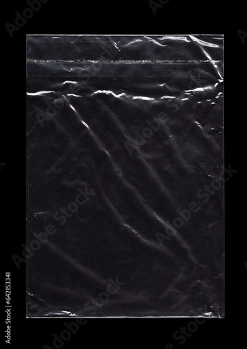 transparent clear plastic with a black background