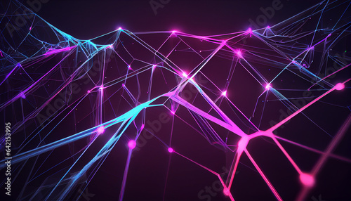Abstract futuristic background with pink blue glowing  Ai generated image