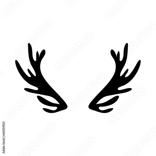 Antlers vector silhouette. Vector illustration 