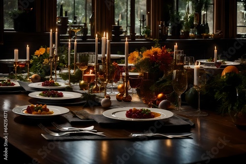 table setting for a dinner Generated AI