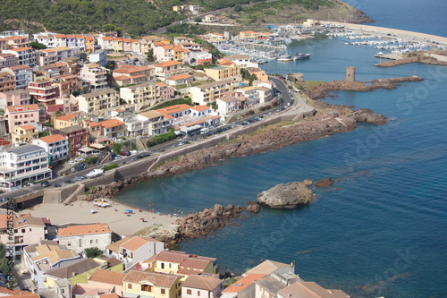 Top view of Sardinian coast with city and harbour © Franz