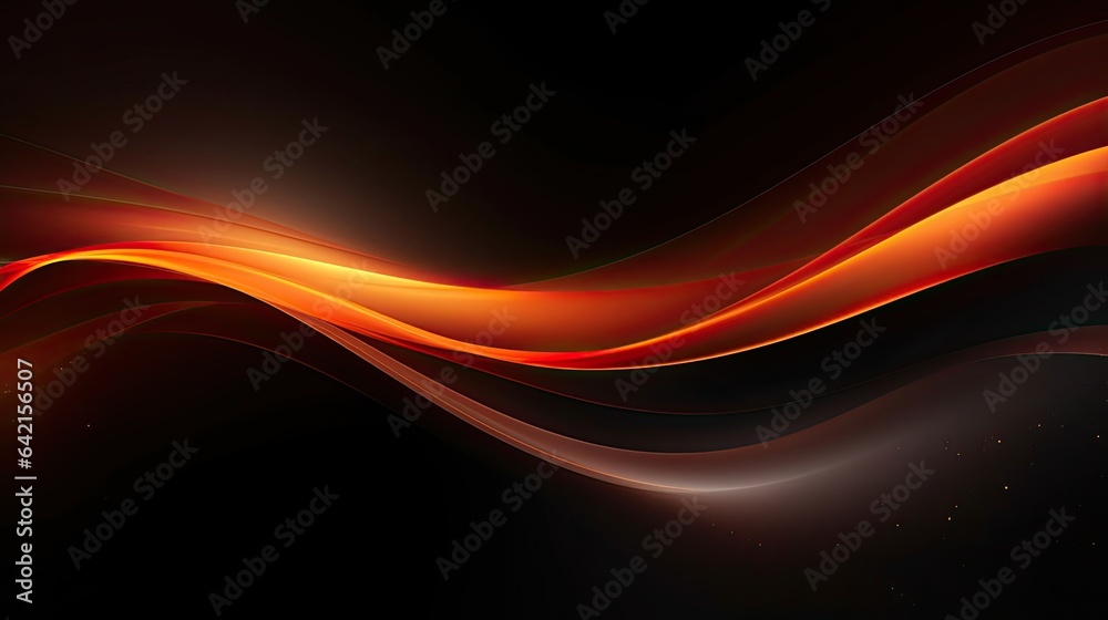 Obraz premium Red, orange, and black fluid gradient, futuristic chromatic waves, abstract background, wallpaper, smooth and curved lines