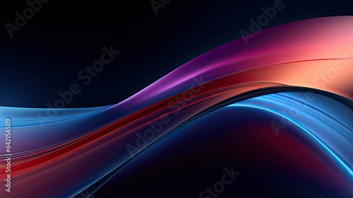 Red, blue, orange, purple, and black fluid gradient, futuristic chromatic waves, abstract background, wallpaper, smooth and curved lines © EchoStudios