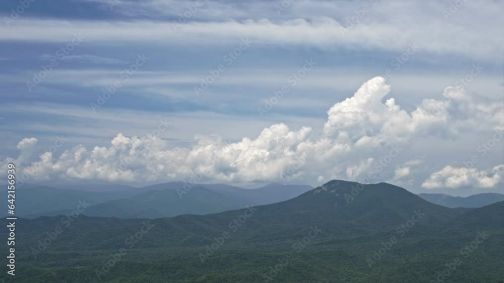 Clouds floating over the tops of mountains. Timelapse. Clouds floating over the tops of mountains. Timelapse.