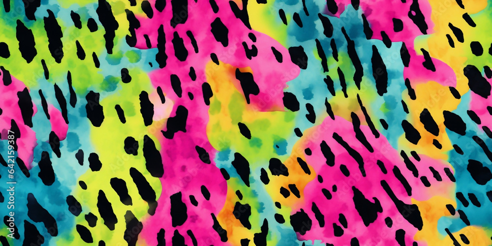 Obraz premium Watercolor vibrant leopard skin pattern