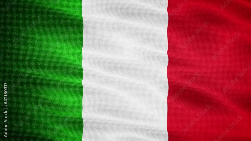 Natural Waving Fabric Texture Of Italy National Flag Graphic Background, Seamless Loop Natural Waving Fabric Texture Of Italy National Flag Graphic Background, Seamless Loop
