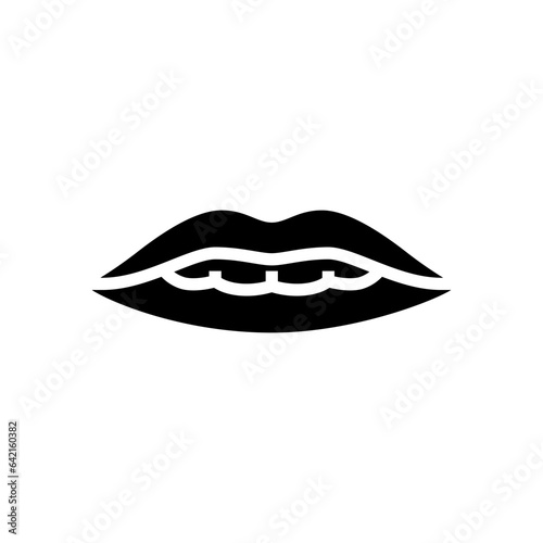 f v letter mouth animate glyph icon vector. f v letter mouth animate sign. isolated symbol illustration