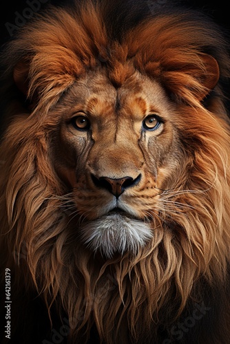 Lion of Judah, exuding strength and power. Christian conceptual illustration. AI-generated image 