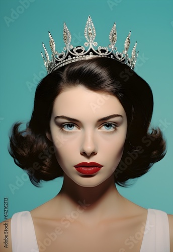 This image showcases a woman wearing a tiara, radiating elegance, grace, and regal beauty.