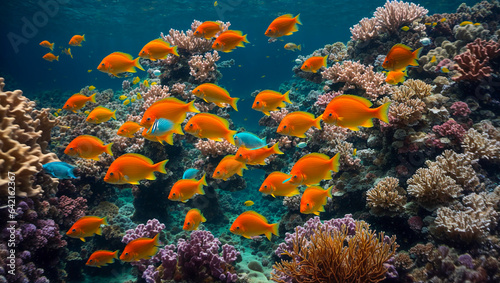 Beautiful colorful fish underwater