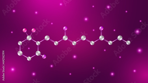 Retinol Chemical Molecule Red Background