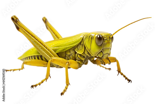 Close-Up Look at Grasshopper isolated on a transparent background. Generative Ai © rzrstudio