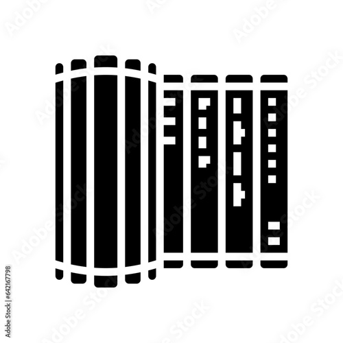 bamboo scroll taoism glyph icon vector. bamboo scroll taoism sign. isolated symbol illustration