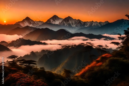 sunset in the mountains © aimenyounas