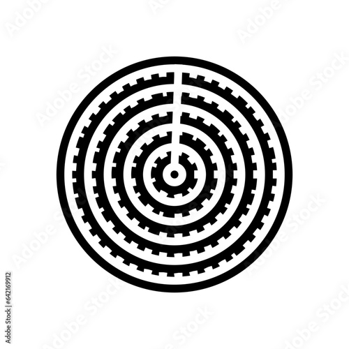 feng shui compass taoism glyph icon vector. feng shui compass taoism sign. isolated symbol illustration
