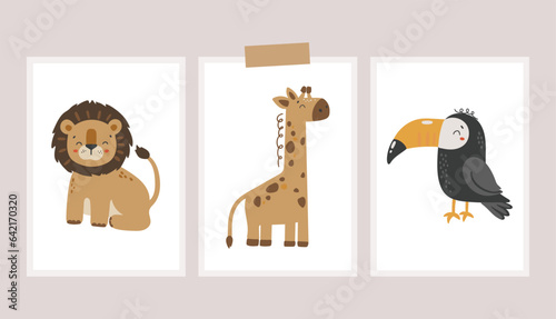 Photography Safari animals vector, Abstract baby animals vector, safari baby animals, cute a
