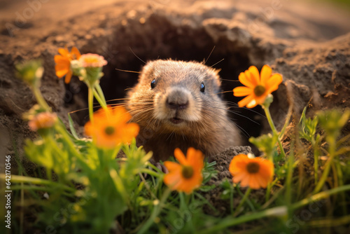 Cute Groundhog close-up
