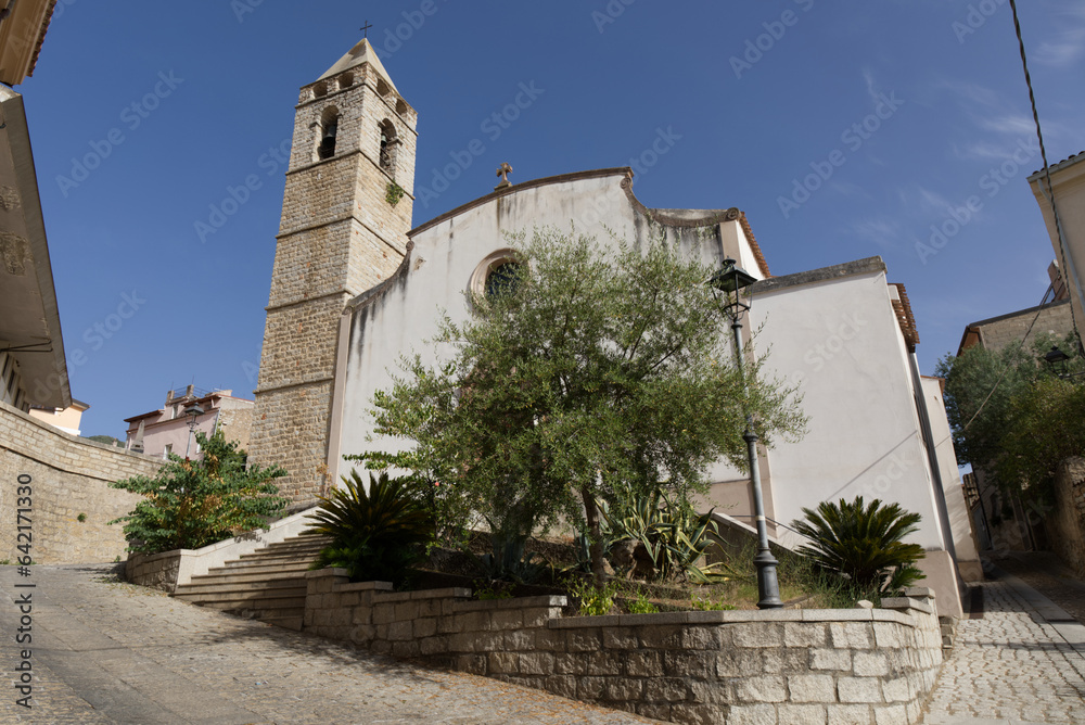 Old church in Olzai Sardinia in Spanish style