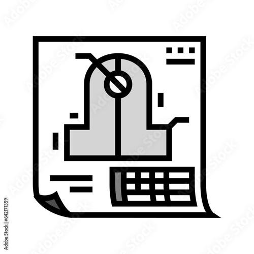 technical drawings architectural drafter color icon vector. technical drawings architectural drafter sign. isolated symbol illustration